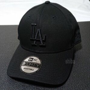 NEW ERA ニューエラ キャップ ハット 帽子 ブラック 黒 黒 ロゴ ドジャース 野球 MLB ユニセックス フリーサイズ