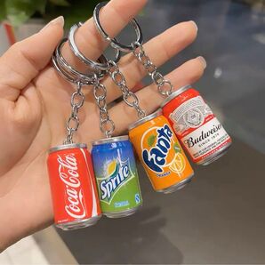 キーホルダー コカコーラ ファンタ バドワイザー スプライト 新品 4つセット