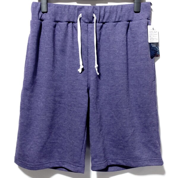 特価/未使用【サイズ=LL(XL)】ノーブランド/メンズ/裏毛/スウェット/ハーフパンツ/胸囲=94~104cm/杢purple