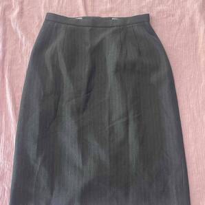 ※Cランク※【中古】SELERY_9号_タイトスカート(グレー)(ストライプ)19989/セロリー/かわいい会社事務服/おしゃれOL制服