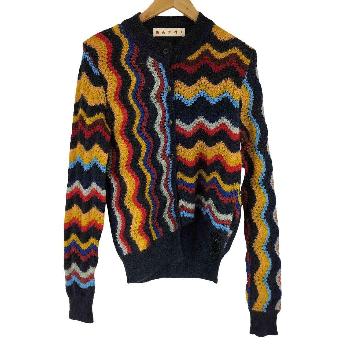 MARNI(マルニ) モヘア マルチカラー変形ニットカーディガン レディース 40 中古 古着 0745