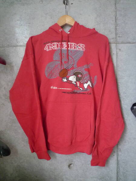 【レア】 70s~80s USA製 ARTEX San Francisco 49ers スヌーピー SNOOPY パーカスウェットシャツ ヴィンテージ アルテックス アーテックス