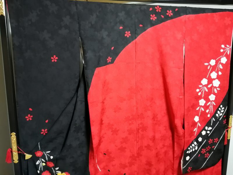 157 中振袖 成人式 着物 美品 (裄65 袖丈106 身丈(肩から)166