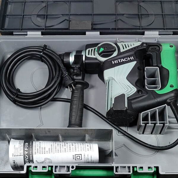 中古品 日立工機 HITACHI 100V 28mm ロータリハンマドリル DH28PC 動作良好! ケース付 HiKOKI ハイコーキ