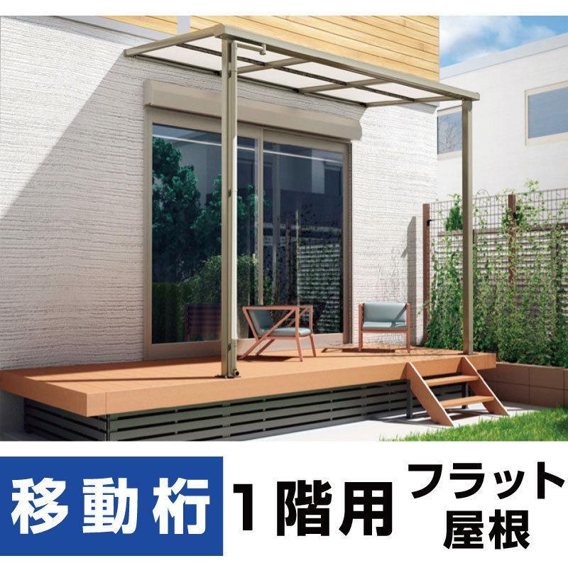 フラット屋根テラス2 間口2040mm×出幅5尺1475mm×高さ2500mm 移動桁 ポリカ/DIY/屋根/雨除け