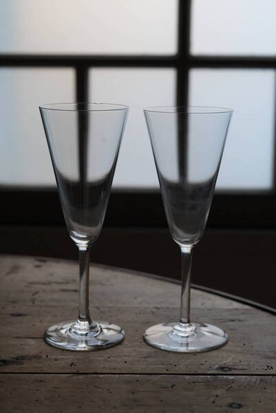 2客セット ヴィンテージ Baccarat バカラ クリスタル シャンパーニュグラス / 1960年頃・フランス / アンティーク 硝子 ガラス シャンパン