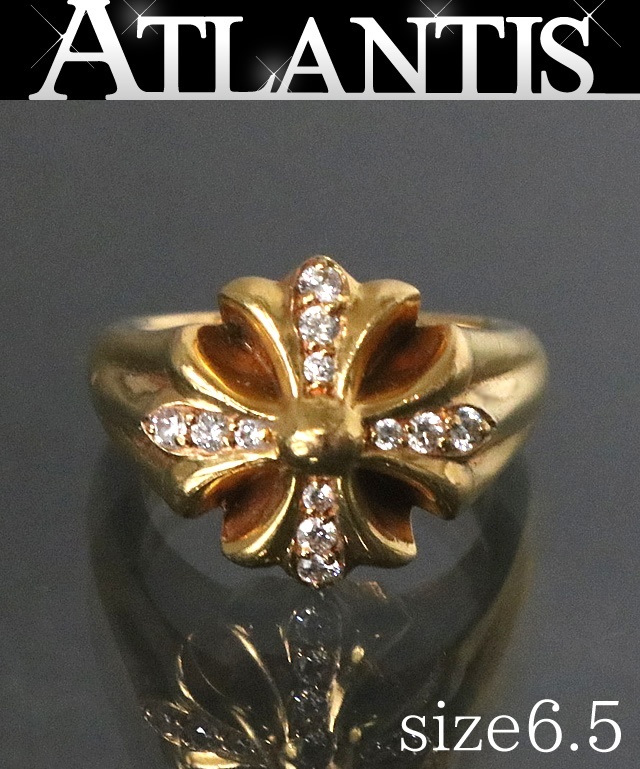 113614円 銀座店 クロムハーツ 22K ペーパーチェーン リング