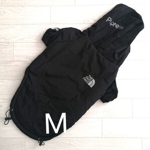 新品 犬服 BLK M わんちゃんのパーカー ドッグフェイスウインドブレーカー裏地はフリースでやわらかい着心地