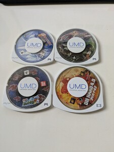PSP UMD ゲームソフトなど4点 モンスターハンター 三国無双 ナルトティメット ダイ・ハード4 ★ジャンク品 (検索用 ポータブル