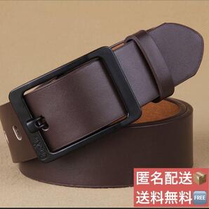 メンズ ベルト ブラウン カジュアル ゴルフ ビジネス 茶 留め具黒