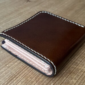 ハーフサイズL型ファスナーウォレット【送料無料】手縫い・レーデルオガワコードバン・ブラウン・カラーオーダー可 solorileather.blog.jp