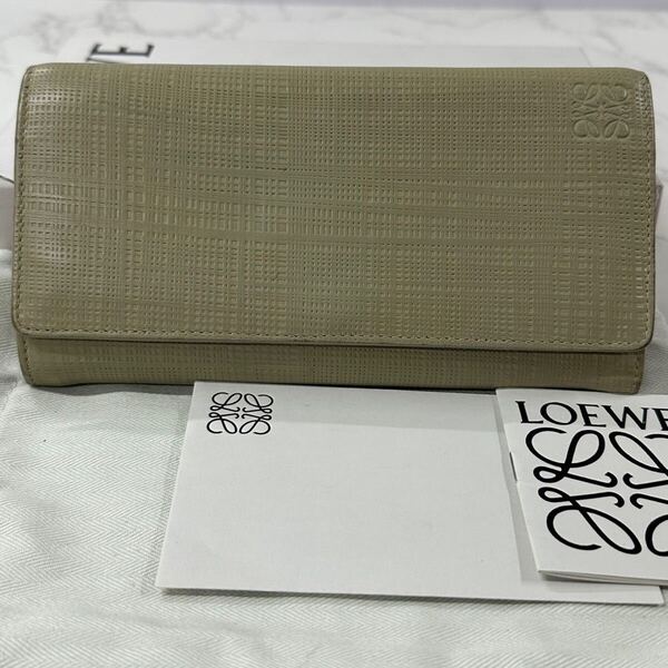 現行 ロエベ LOEWE 財布 二つ折り 長財布 アナグラム ロゴ メンズ