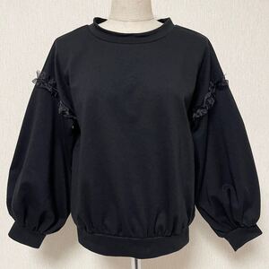 vin ヴァン フリル チュール スウェット トレーナー ブラック 9号 M スコットクラブ