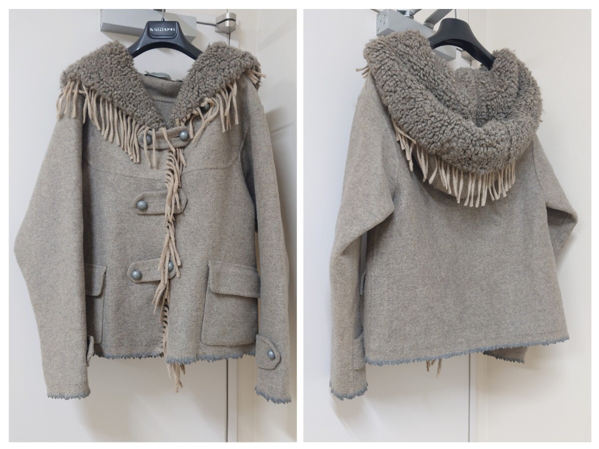 美品エルマノシェルビーノ　コート 超美品❗エルマノシェルビーノロング濃紺コート値札付き