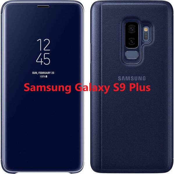 au+1 collection SELECT 純正 ケース Galaxy S9 Plus 手帳型 CLEAR STANDING COVER BLUE ブルー 紺色 青