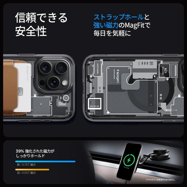 Spigen iPhone 14 Pro Max ケース クリア MagSafe対応 米軍MIL規格 ウルトラ・ハイブリッド・マグフィット (ゼロ・ワン)