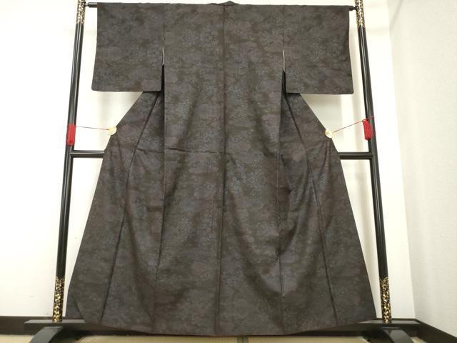 大島紬　訪問着 黒 水玉模様 正絹 本場泥大島紬 水玉着物 こしま大島紬株式会社製(I20_9106wn