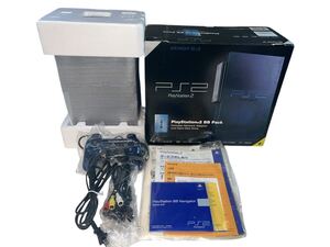 極美品 PS2 本体 SCPH-50000 BBパック ミッドナイトブルー PlayStation2