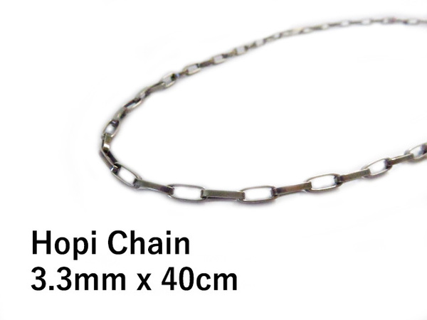 ホピ族 ネックレス ホピチェーン 3.3mm 40cm シルバー925 小豆 あずき 燻し加工