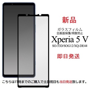 新品■Xperia 5 V SO-53D/SOG12/XQ-DE44専用液晶画面全体保護ガラスフィルム・Xperia5 SO53D so-53d so53d sog12 DUM
