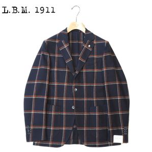 【40%OFF・新品・46】L.B.M.1911(エルビーエム)JACK ウールコットンダブルペーン シングル2Bジャケット ネイビー×オレンジ 2815-15194