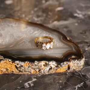 USA VINTAGE PDI CLEAR STONE DESIGN RING/アメリカ古着クリアストーンデザインリング