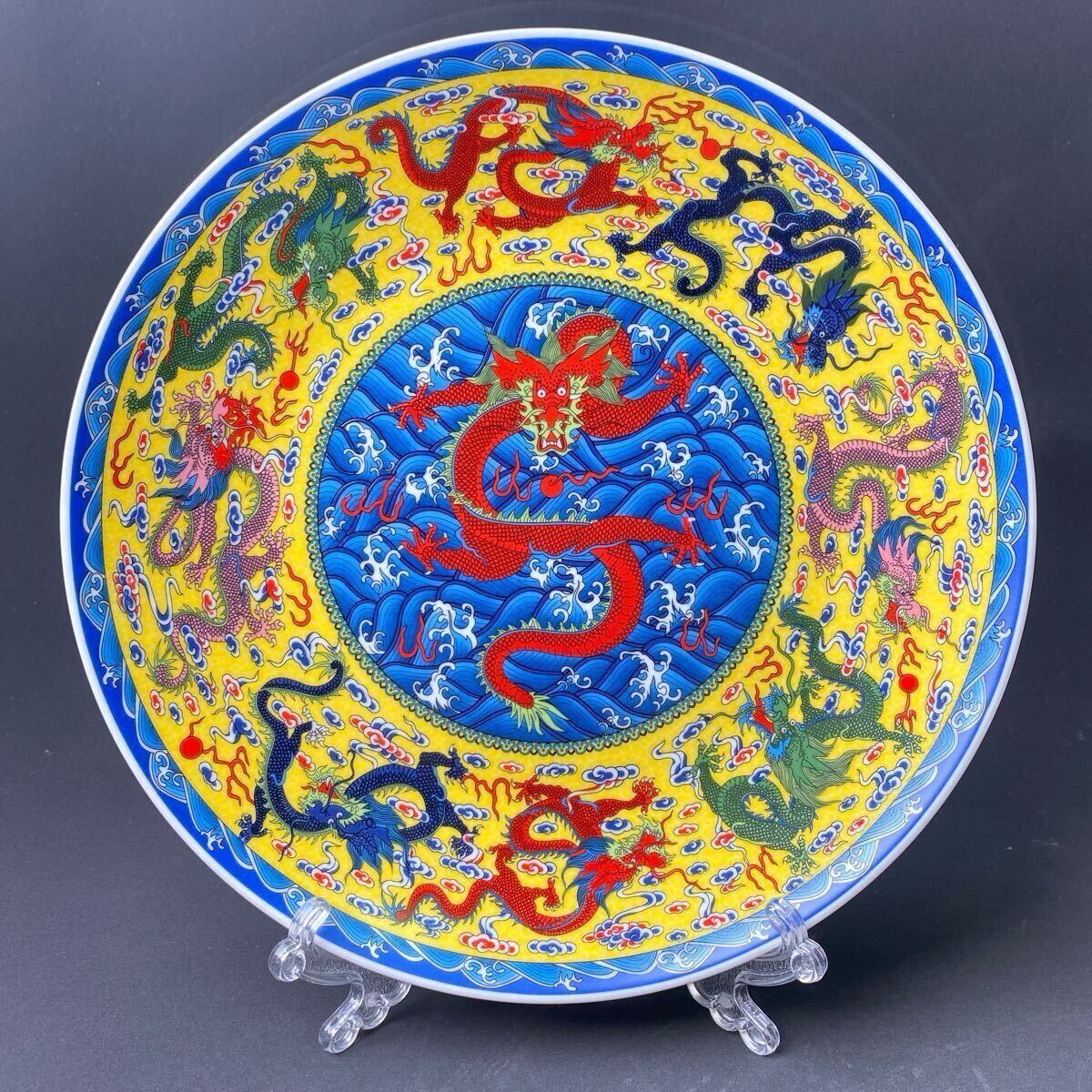 中国陶器陶芸.中国有名人物画陶器.大飾り皿