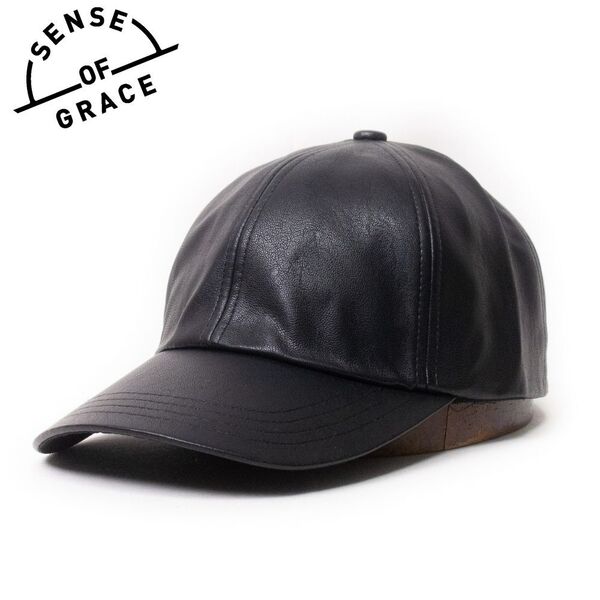 新品 SENSE OF GRACE エコレザーキャップ フリーサイズ ブラック