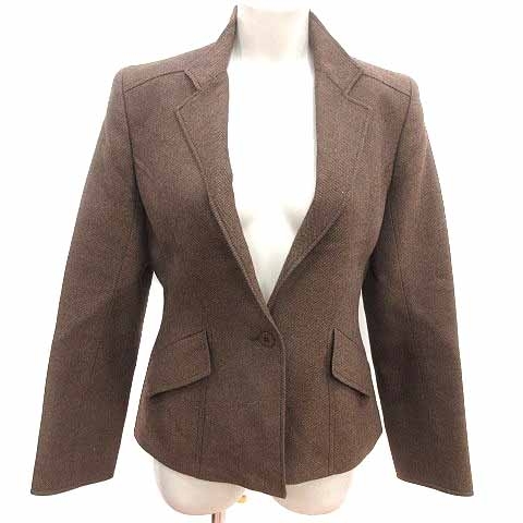 モガ MOGA テーラードジャケット 総裏地 ヘリンボーン柄 ウール 2 M 茶