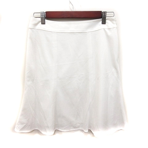 クイーンズコート QUEENS COURT スカート フレア ひざ丈 2 M 白