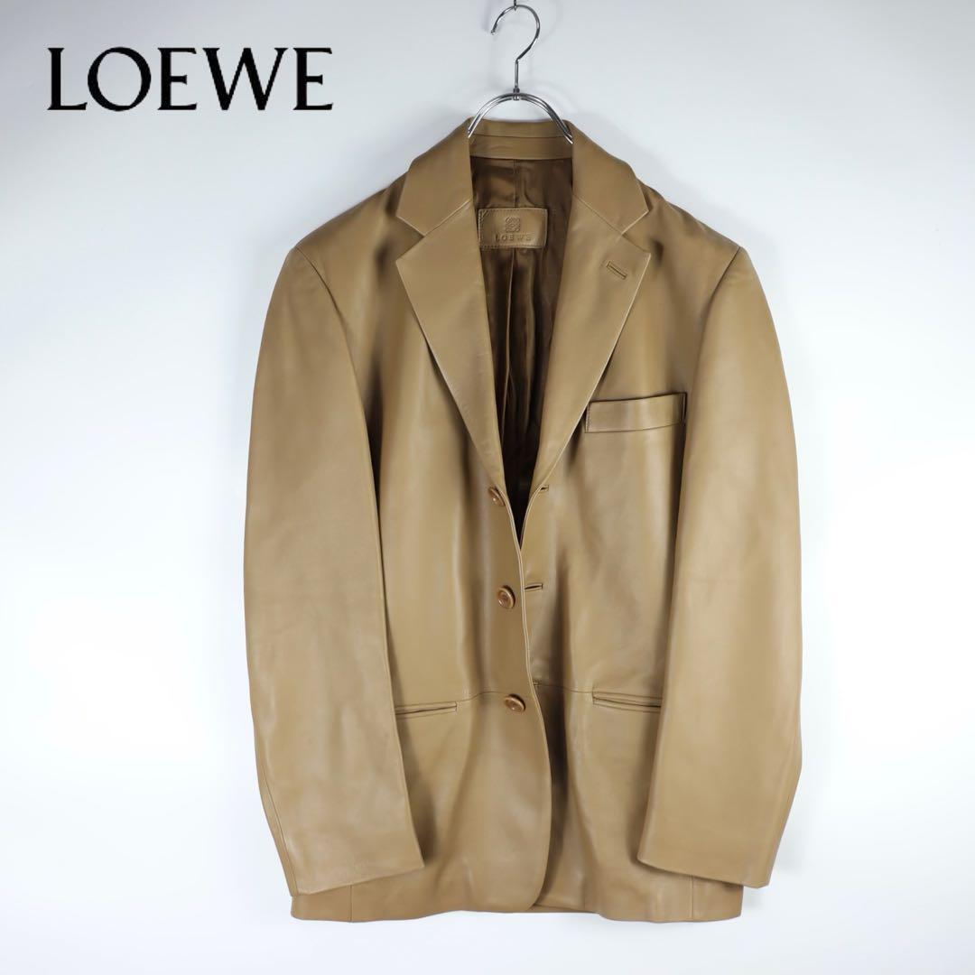 23AW NEW】LOEWE_man /ラムレザー ムートン ジャケット /Brown