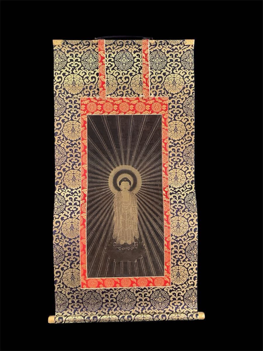 極彩色木版「阿弥陀如来像」1枚|仏像 仏教美術 浄土真宗 親鸞 和