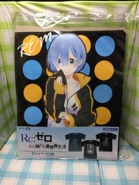 タイトー TAITO Re:ゼロから始める異世界生活 Tシャツ ブラック メンズ ジャージver. Lサイズ レム 未開封品 リゼロ