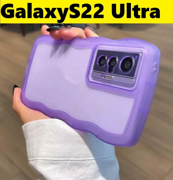 GalaxyS22 Ultra ウェーブエッジ なみなみ 可愛いケース 紫 Galaxyケース