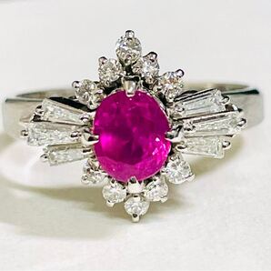 ☆Pt900 ルビー1.05ct&ダイヤ付きリング 13.5号☆
