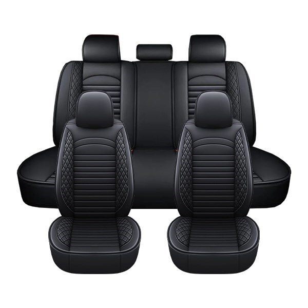 ダイハツ ミラ トコット LA550S LA560S 汎用 レザー シートカバー ブラック 運転席 助手席 2列目 前後席 被せるだけ
