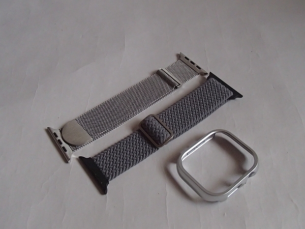 未使用 Apple Watch ミラネーゼループストラップ・伸縮網組バンド(42/44/45/49mm)セット・パンパーカバー付