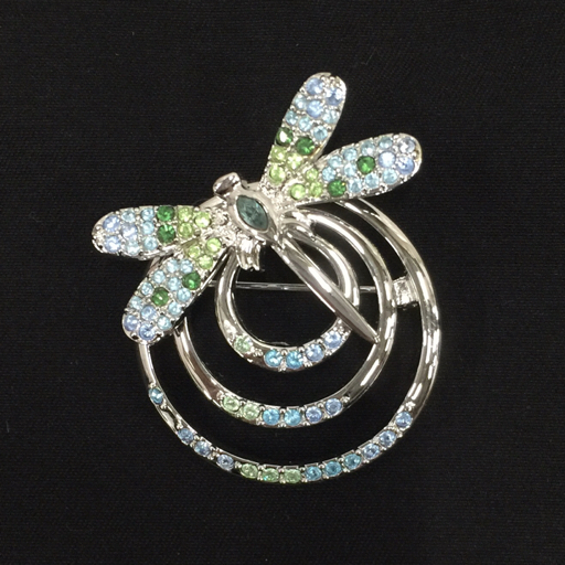 スワロフスキー トンボ ブローチ オーロラ プリズム SWAROVSKI