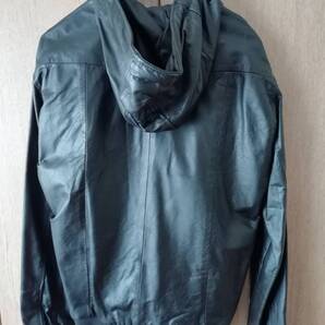 ラム革 パーカージャンパー 黒 L