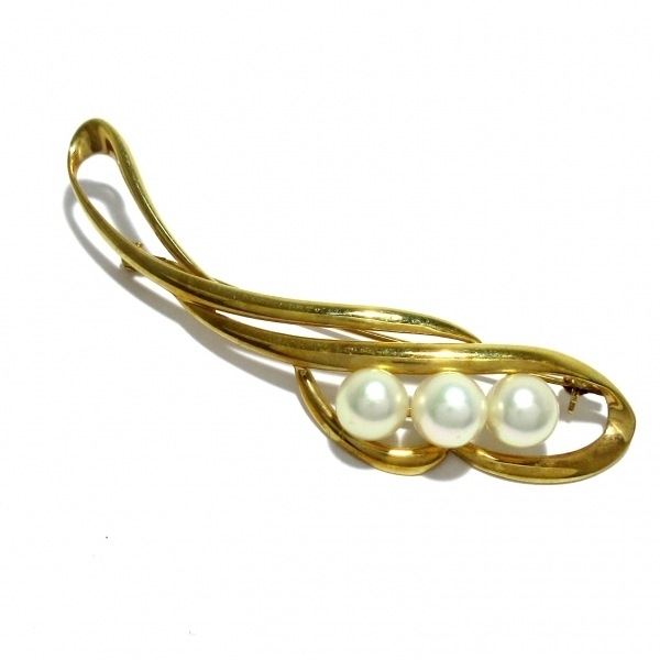 ノーブランド Unbranded ブローチ K18YG×アイボリー 総重量:7.9g アクセサリー(他)