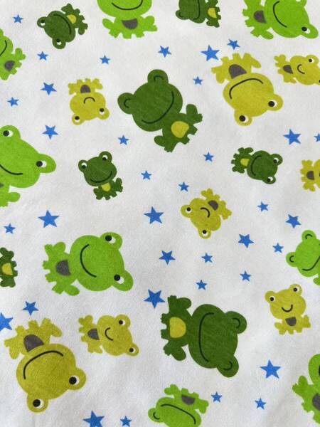 ニット生地 かわいいカエル スムース 50センチ ハンドメイド