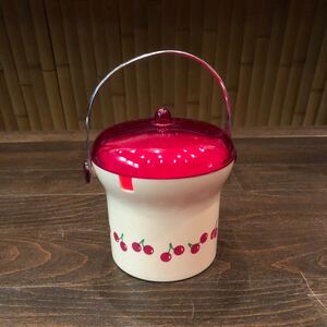 レトロ チェリー ペール バケツ★LEC 氷 アイス 晩酌 古民家 レトロ アンティーク ビンテージ 宴席 骨董 デッドストック 昭和
