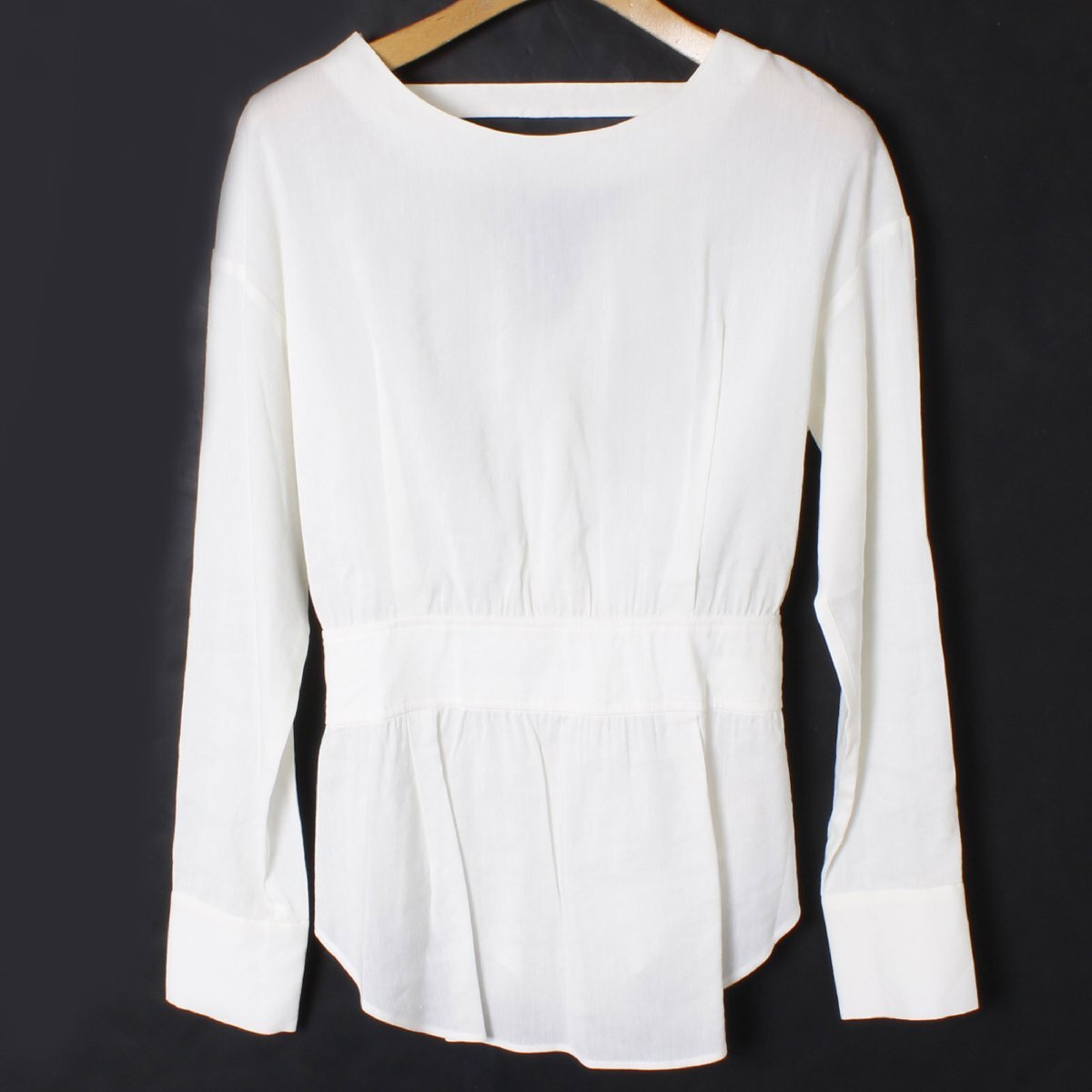 Uhr OPEN-BACK SHIRT 定価26,000円 size38 WHITE 18SSUhr-015 ウーア オープンバック シャツ