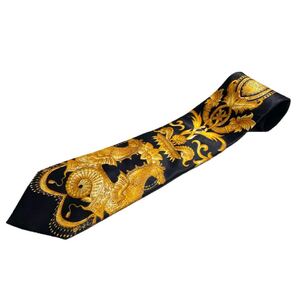 MADE IN ITALY製 GIANFRANCO FERRE 総柄シルクネクタイ ブラック ジャンフランコフェレ イタリア製