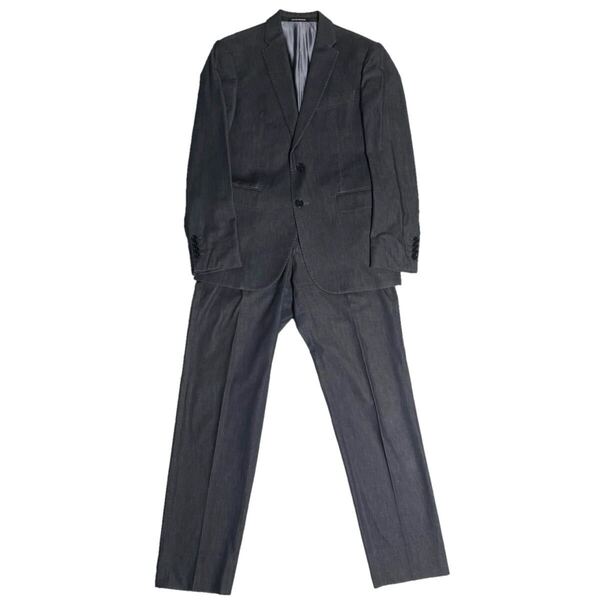 MADE IN BULGARIA製 EMPORIO ARMANI ストレッチブラックデニムスーツ ブラック 44サイズ エンポリオアルマーニ アルマーニ セットアップ