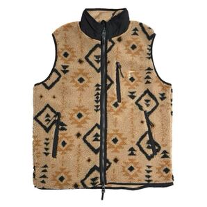 新品 2024年AWモデル TOOCO ネイティブ柄フリースベスト UXMAL CAMEL Lサイズ トーコ キャメル ボア S~XLサイズ展開