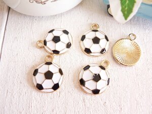 チャーム サッカー フットボール 小4個 金 ゴールド スポーツ #4716