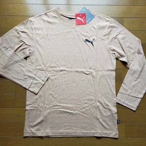 PUMA プーマ メンズ ESS リラックス 長袖 Tシャツ Sサイズ ベージュ Dusty Tan ロンT タグ付き 定価4620円 シンプル ロゴ y10613-1-HZ10