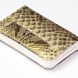 【日本一優勝SALE】【送料込み】【数量限定】【新品】【小物】本パイソン■錦蛇革■薄金ゴールド加工■ラウンドモデル■コインウォレットGD