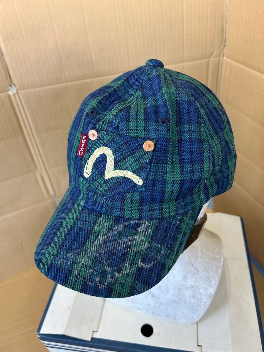 サイン入り エヴィス EVISU エビス 帽子 キャップ 山根 ヤマネ 未使用